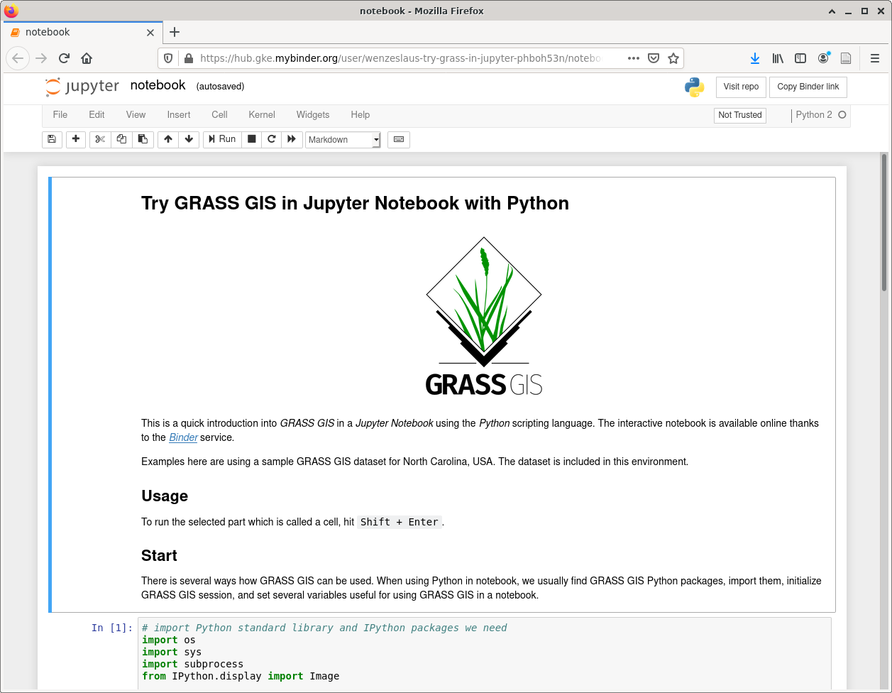 GRASS GIS Jupyter intro